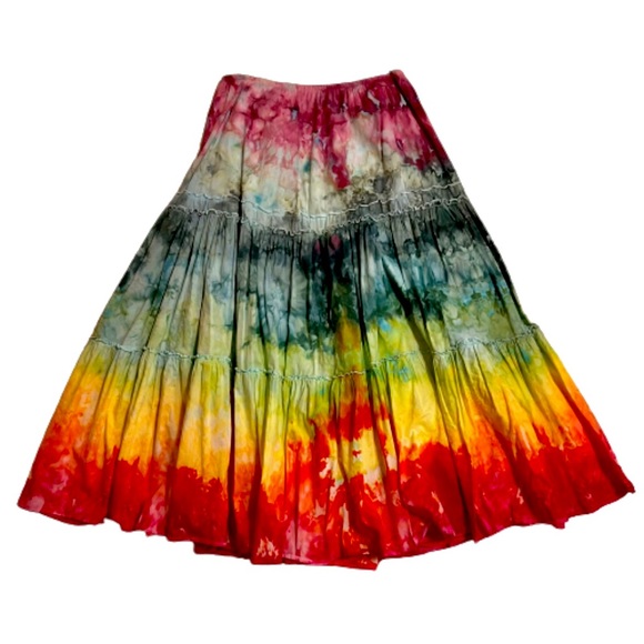 J. Jill Skirts J Jill Boho Rainbow Tie Dye Broom Skirt Poshmark
